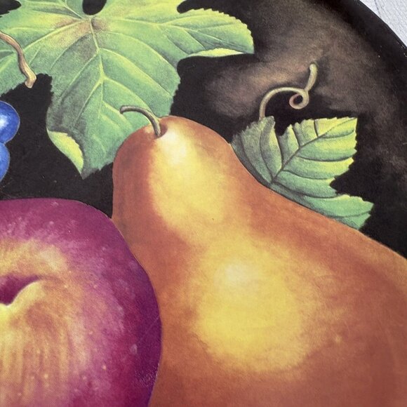 Furio Home EDEN Brown With Fruit Center Coupe Smooth 11" Dinner Plates Set of 3 - Picture 12 of 16